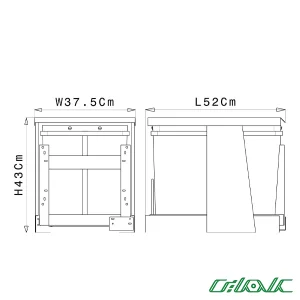 سطل زباله دو مخزنه متوسط آدلان مدل 832-2